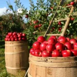 high density apples on wooden containers