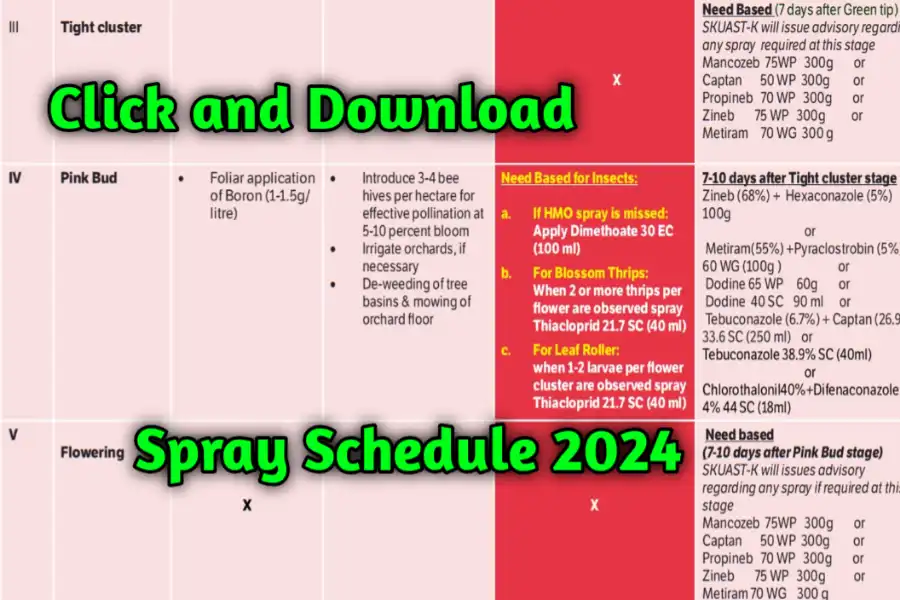 Apple Spray Schedule 2024